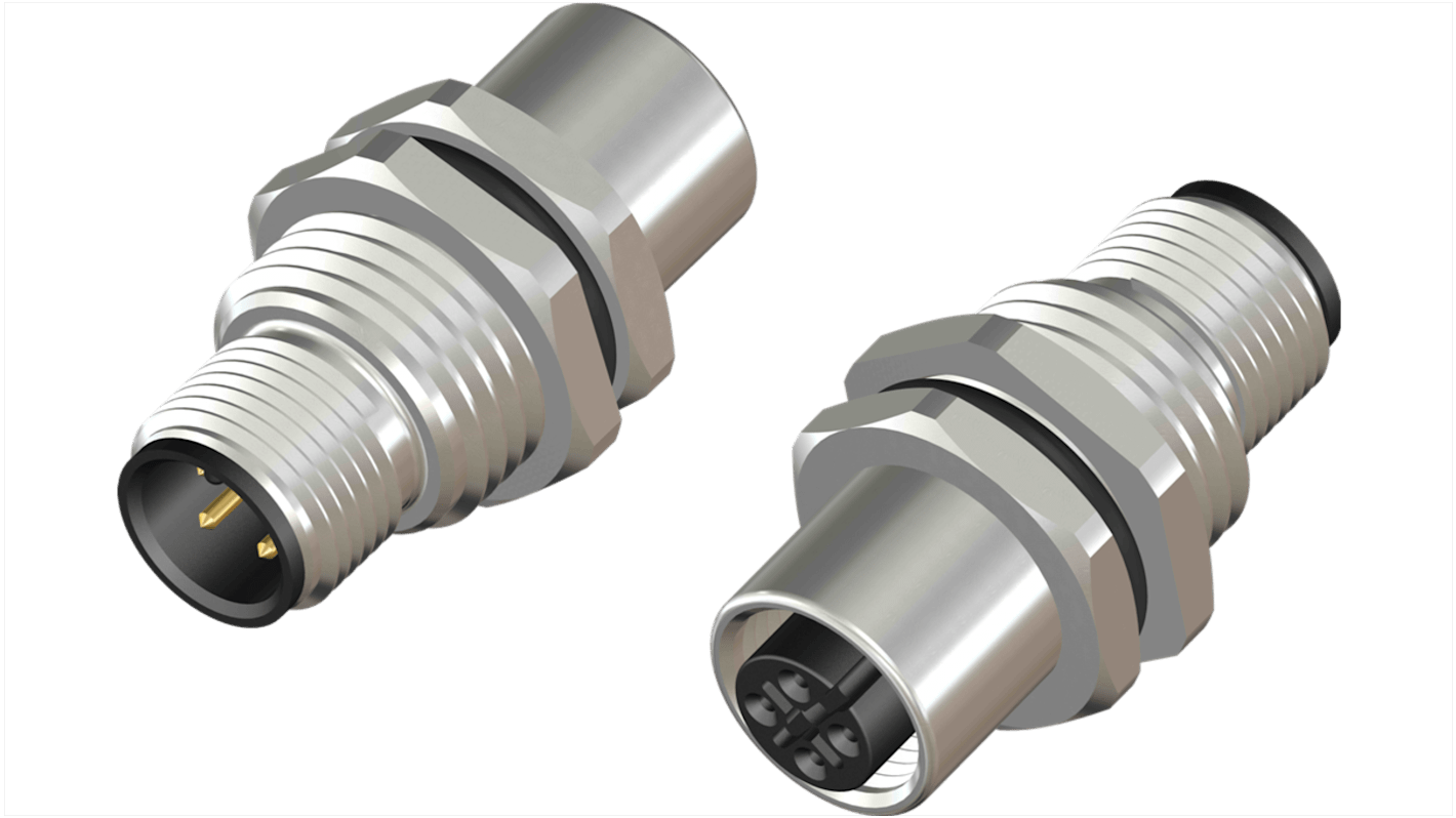 RS PRO 4 Pole Plug M12 Socket Adapter