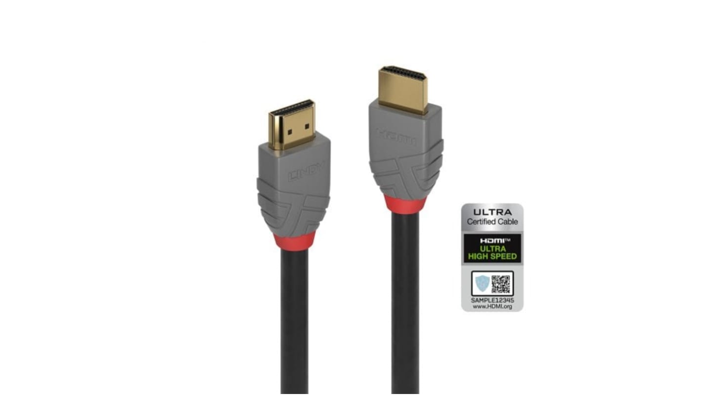 Lindy Electronics HDMI-Kabel A HDMI Stecker B HDMI Stecker Ultra-Hochgeschwindigkeit 10240 x 4320 max., 2m, Schwarz