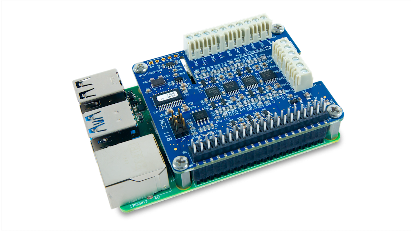 Digilent MCC 118 spændingsmåling DAQ HAT til Raspberry Pi