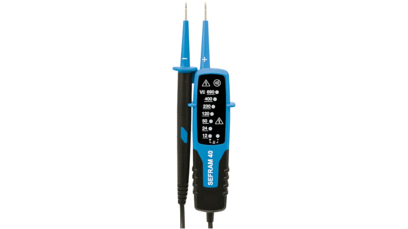 Tester di tensione Sefram, display LED, 690V ca