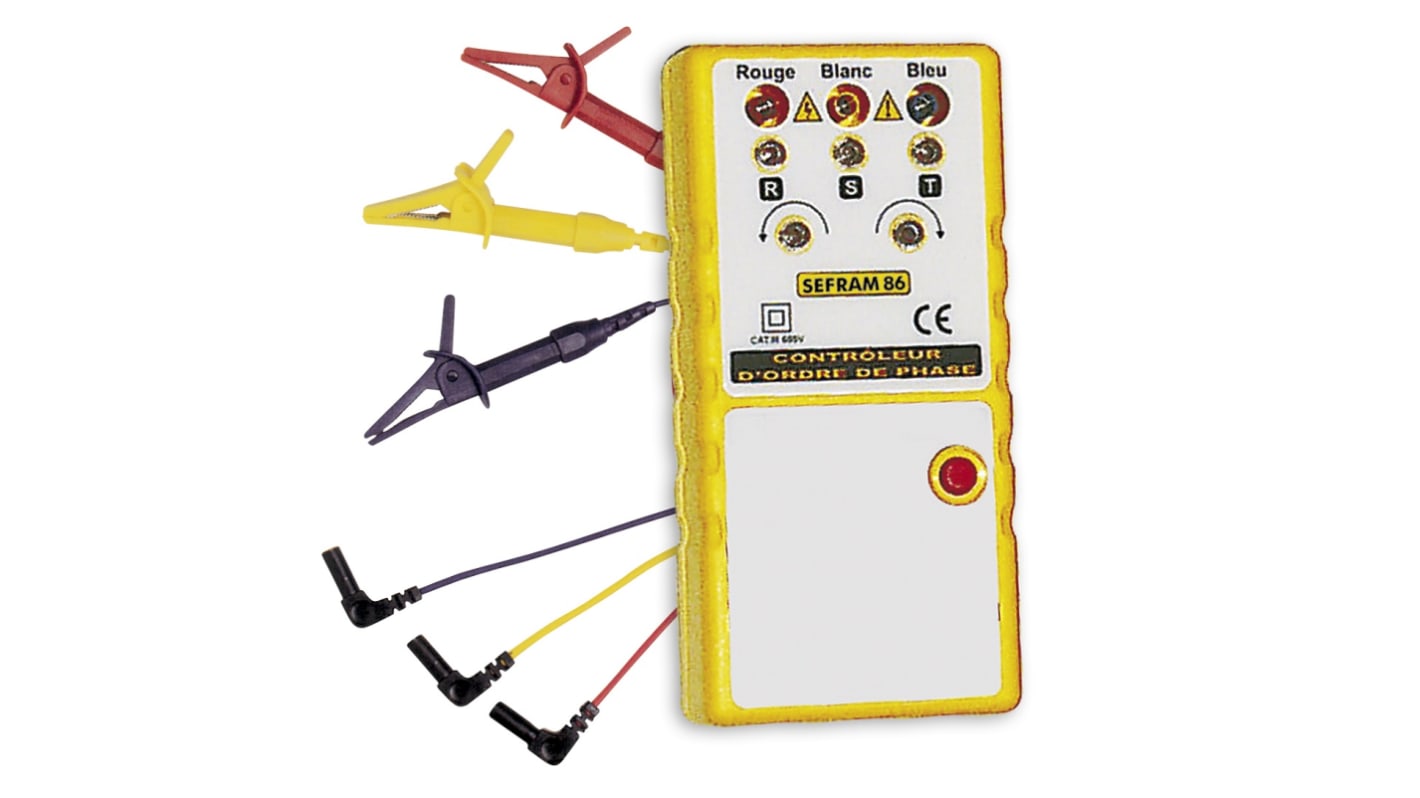 Sefram SEFRAM86 Phase Rotation Tester, CAT III 600V, 70Hz Max, 600V ac Max