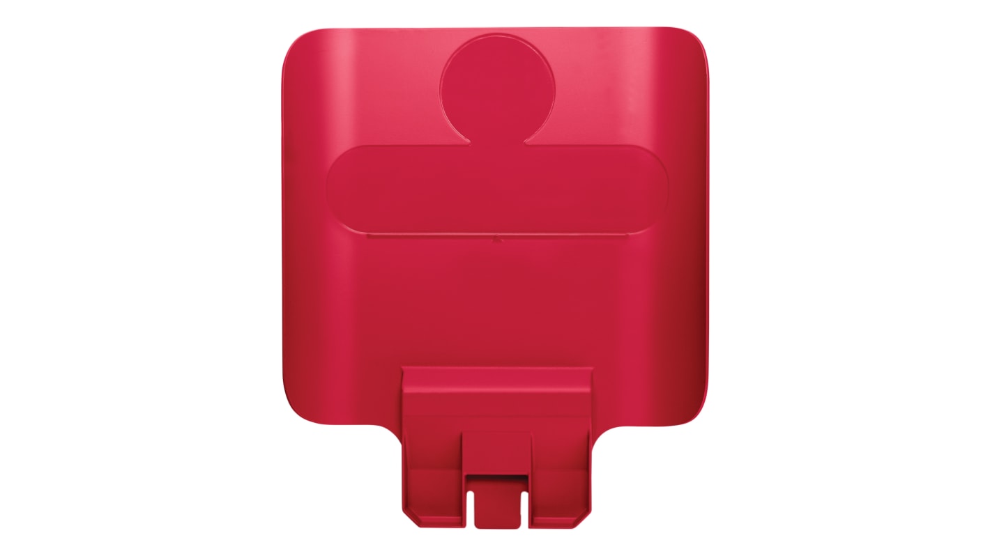 Rubbermaid Commercial Products Red Resin Waste Bin Lid for and Slim Jim® Recycling Station Waste Stream label kits,