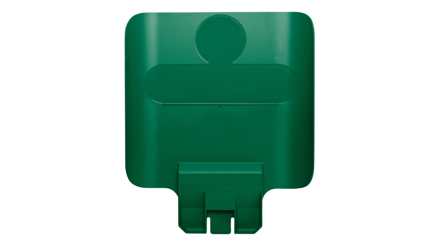 Rubbermaid Commercial Products Green Resin Waste Bin Lid for and Slim Jim® Recycling Station Waste Stream label kits,