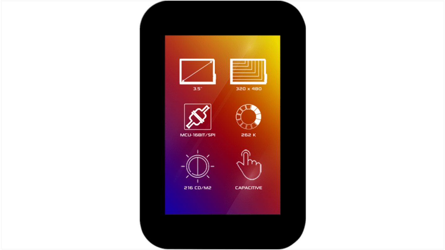 4D Systems 4DLCD-35480320-CTP-CLB-IPS TFT TFT LCD Display / Touch Screen, 3.5in, 320 x 480pixels