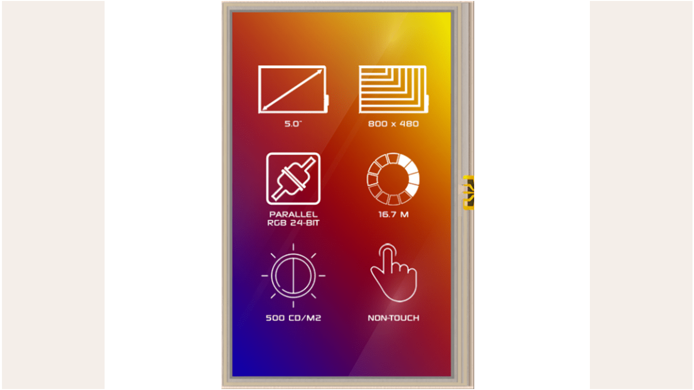 4D Systems 4DLCD-50800480-IPS TFT TFT LCD Display, 5in, 800 x 480pixels