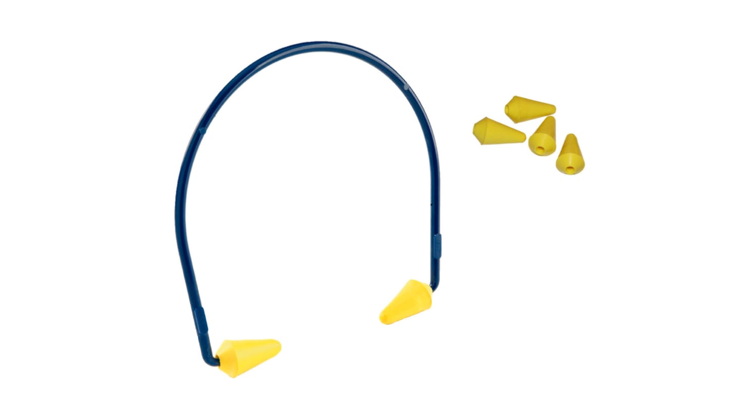 Tappi per orecchie  riutilizzabili 3M, SNR 21dB, conf. da 40 coppie con fascia, col. Blu, Giallo