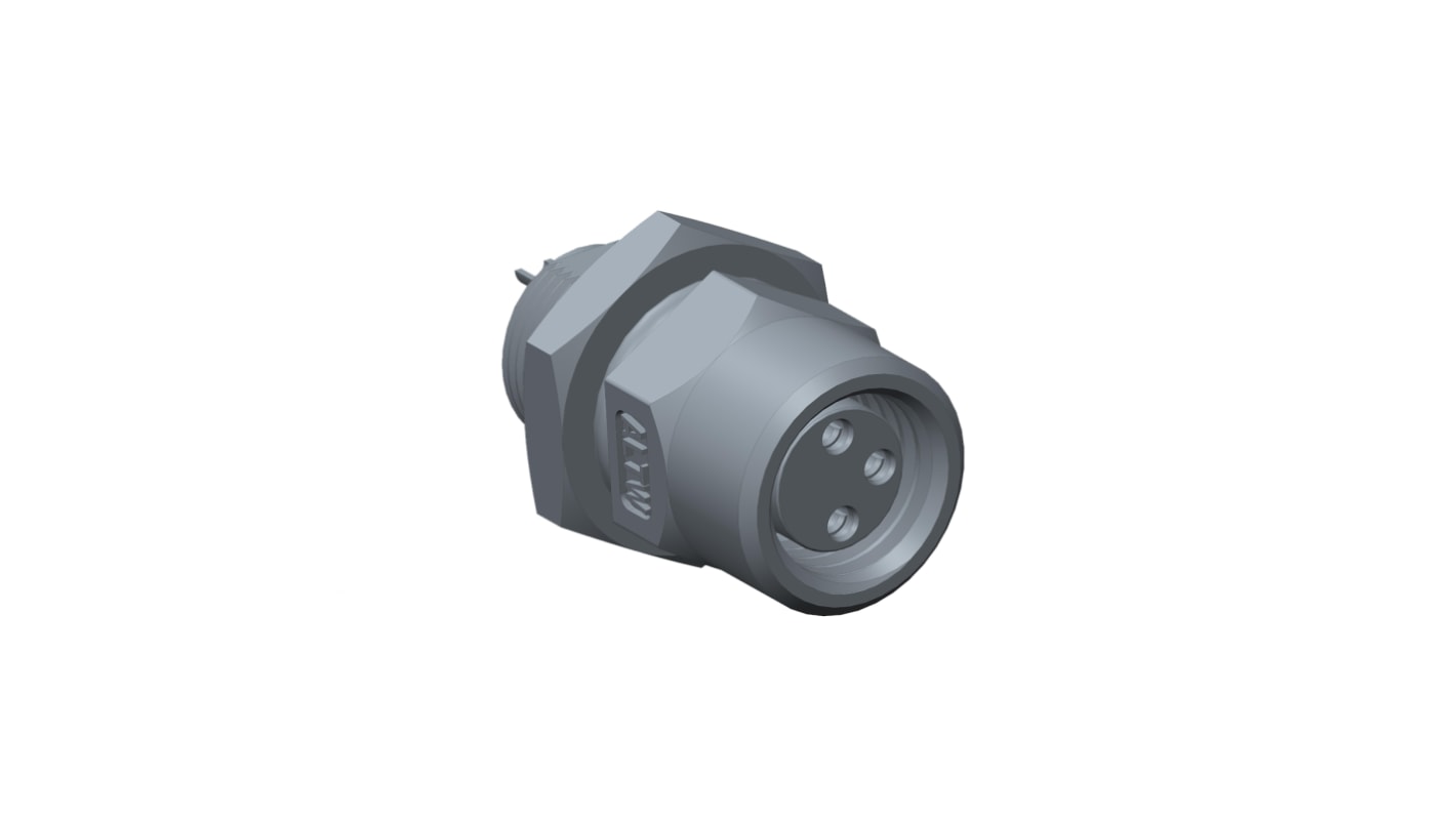 Amphenol Industrial Circular Connector, 3 Contacts, Rear Mount, M8 Connector, Socket