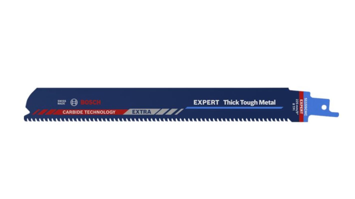Bosch Hartmetall Säbelsägeblatt, Schnittlänge 175mm / 8 TPI, 10 Stück für Gusseisenrohre, robuster Stahl