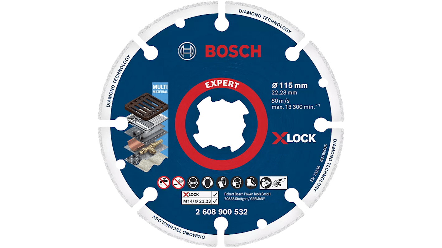 Bosch X-Lock Diamond Cutting Disc, 115mm x 3mm Thick, X-LOCK, 1 in pack
