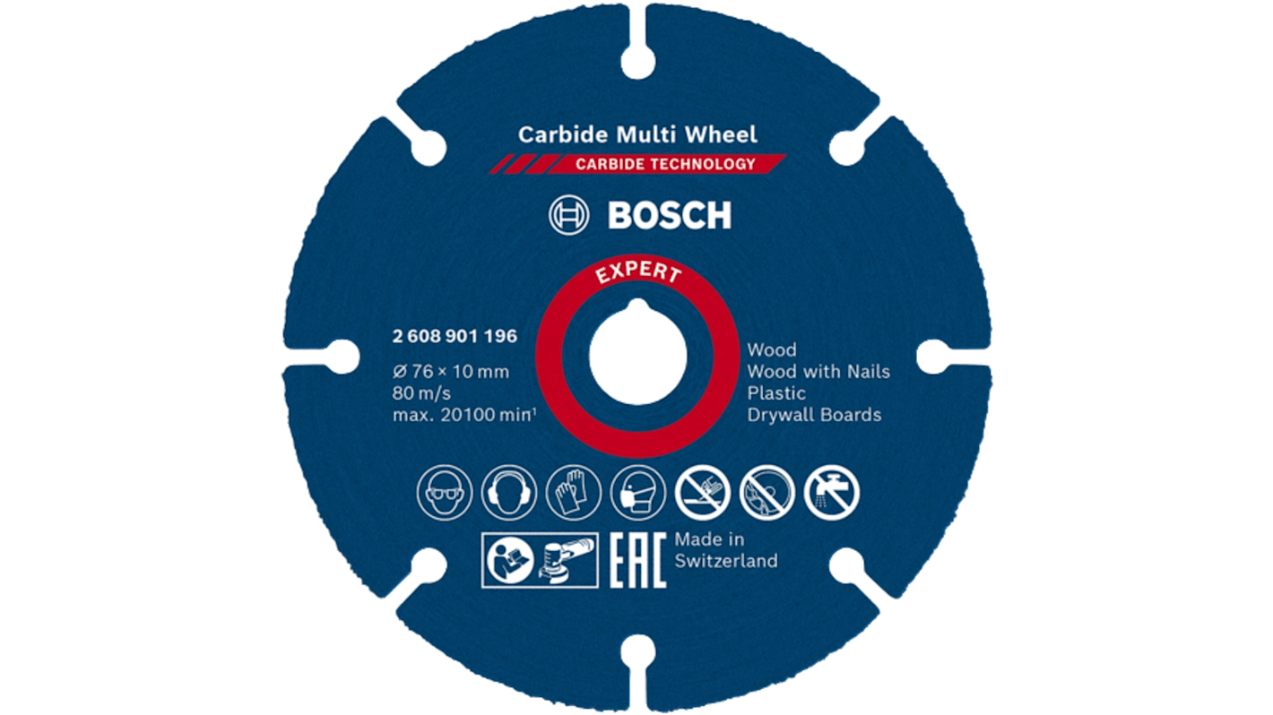 Bosch Expert Carbide Cutting Disc, 76mm x 1mm Thick, 1 in pack