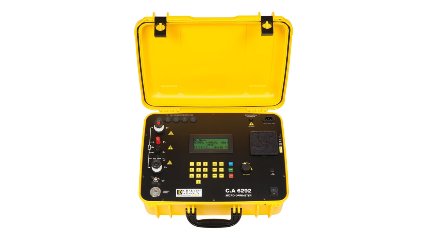 Chauvin Arnoux CA 6292 Micro Ohm Meter, 1 Ω Max, 1μΩ Resolution, Low Resistance