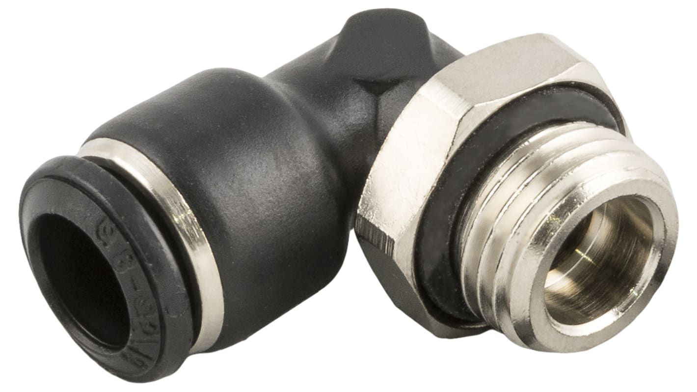 RS PRO Nickel Plated Brass Male Pneumatic Elbow Threaded-to-Tube Adapter, 1/2 BSP Male 20mm Threaded, Tube