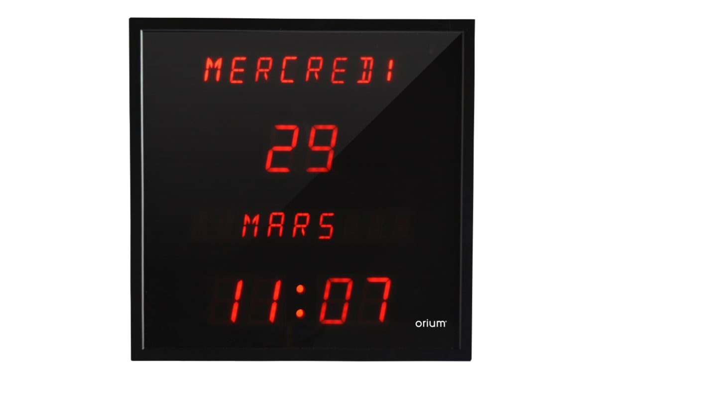 Orium Black Wall Clock, 280mm Diameter