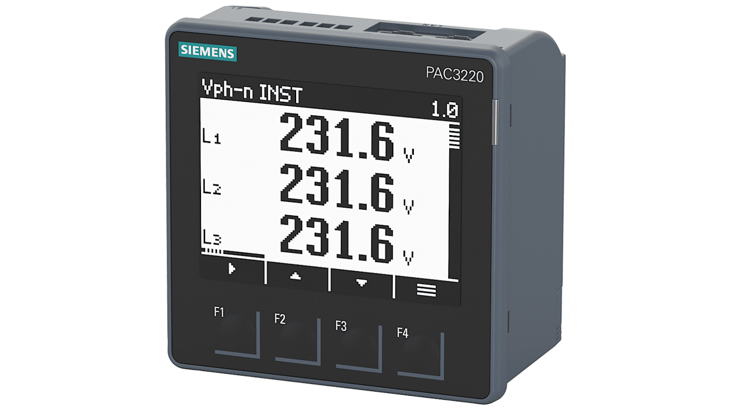 Dispositivi monitoraggio di potenza Siemens, SENTRON PAC3220, display LCD a 5 cifre