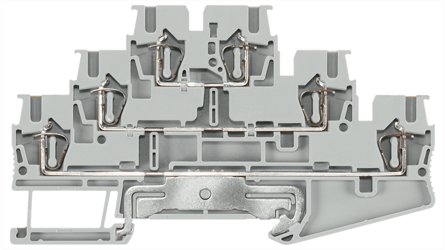 Siemens ALPHA Series Grey DIN Rail Terminal Block, 2.5mm², Triple-Level, Spring Termination