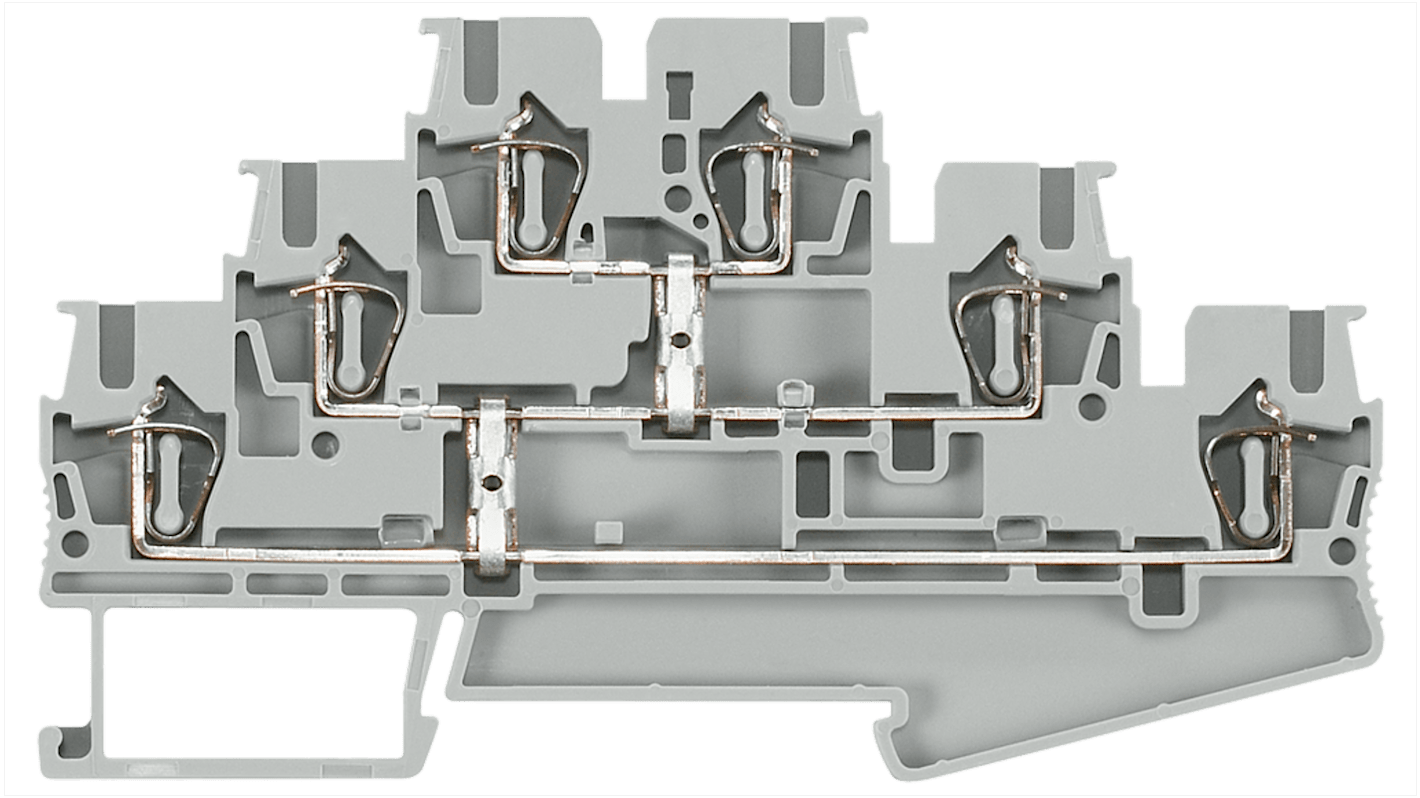 Siemens ALPHA Series Grey DIN Rail Terminal Block, 2.5mm², Triple-Level, Spring Termination