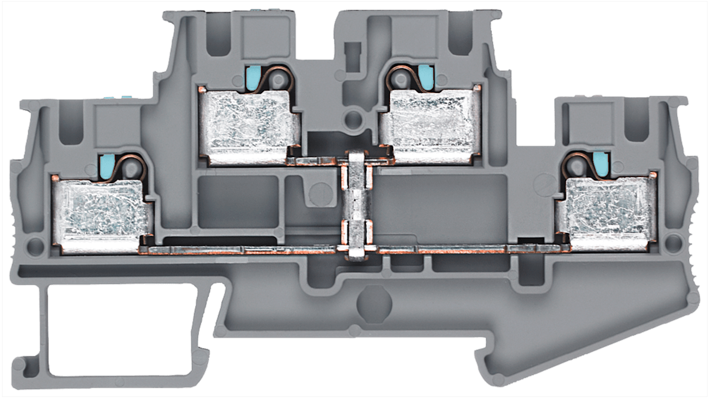 Morsettiera per guida DIN Siemens, Grigio, livello Doppio, , 26A