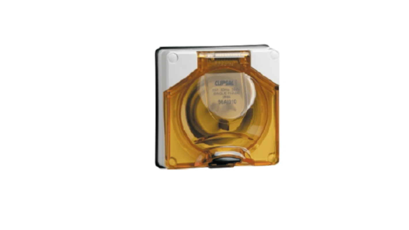 Clipsal Electrical, 56 Series IP66 Orange Surface Mount 1P + N + E Closure Plug, Rated At 10A, 250 V