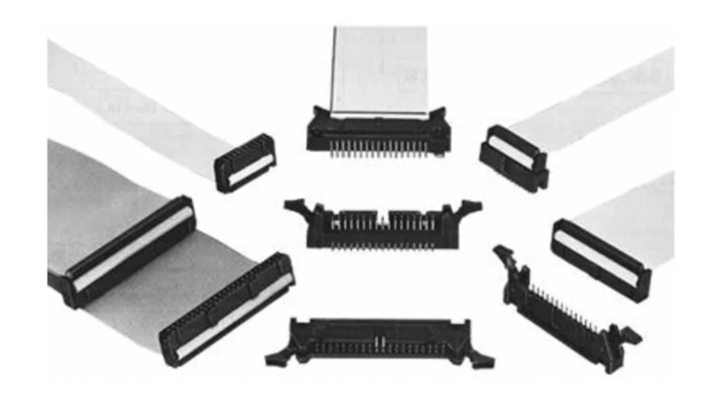 Hirose HIF3B Series Right Angle Through Hole PCB Header, 50 Contact(s), 2.54mm Pitch, 2 Row(s), Shrouded