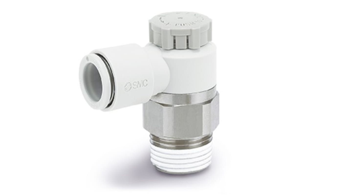 SMC AS Series Threaded Flow Controller, M5 x 0.8 Inlet Port, 3mm Tube Inlet Port x 5/32in Tube Outlet Port