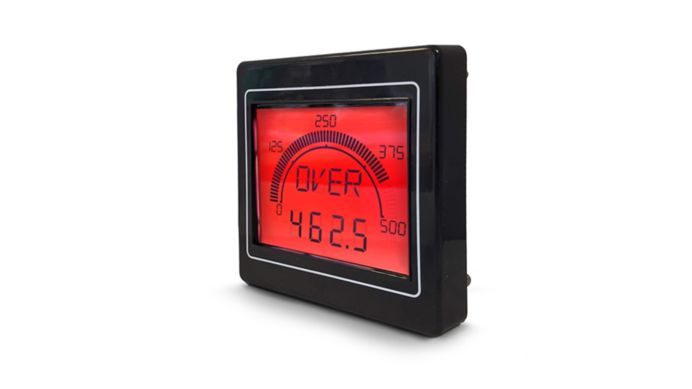 Trumeter LCD Einbaumessgerät für Strom, Frequenz, Leistung, Spannung H 68mm B 68mm 4-Stellen T. 45mm