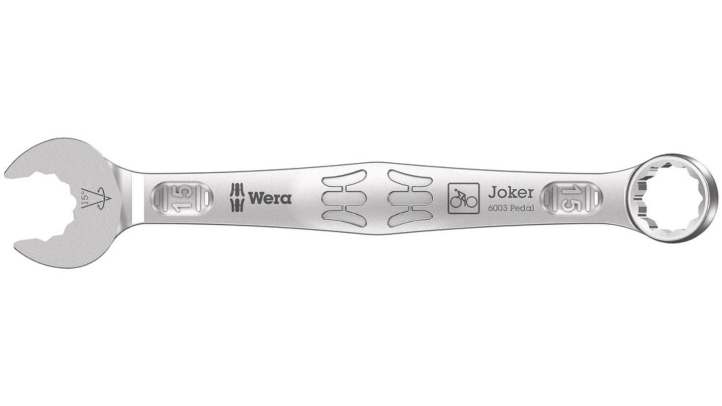 Wera Combination Spanner, 15mm, Metric, Double Ended, 174 mm Overall, No