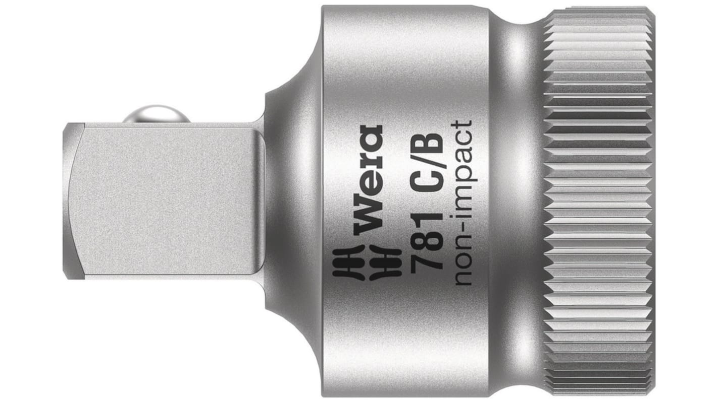 Wera 1/2 in Square Socket Adapter, 35.5 mm Overall