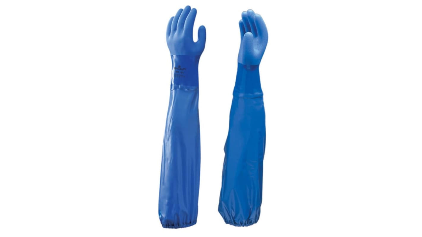 Showa 690 Blue Cotton Abrasion Resistant, Anti-Slip, General Purpose, Good Dexterity, Tear Resistant Gloves, PVC Coating