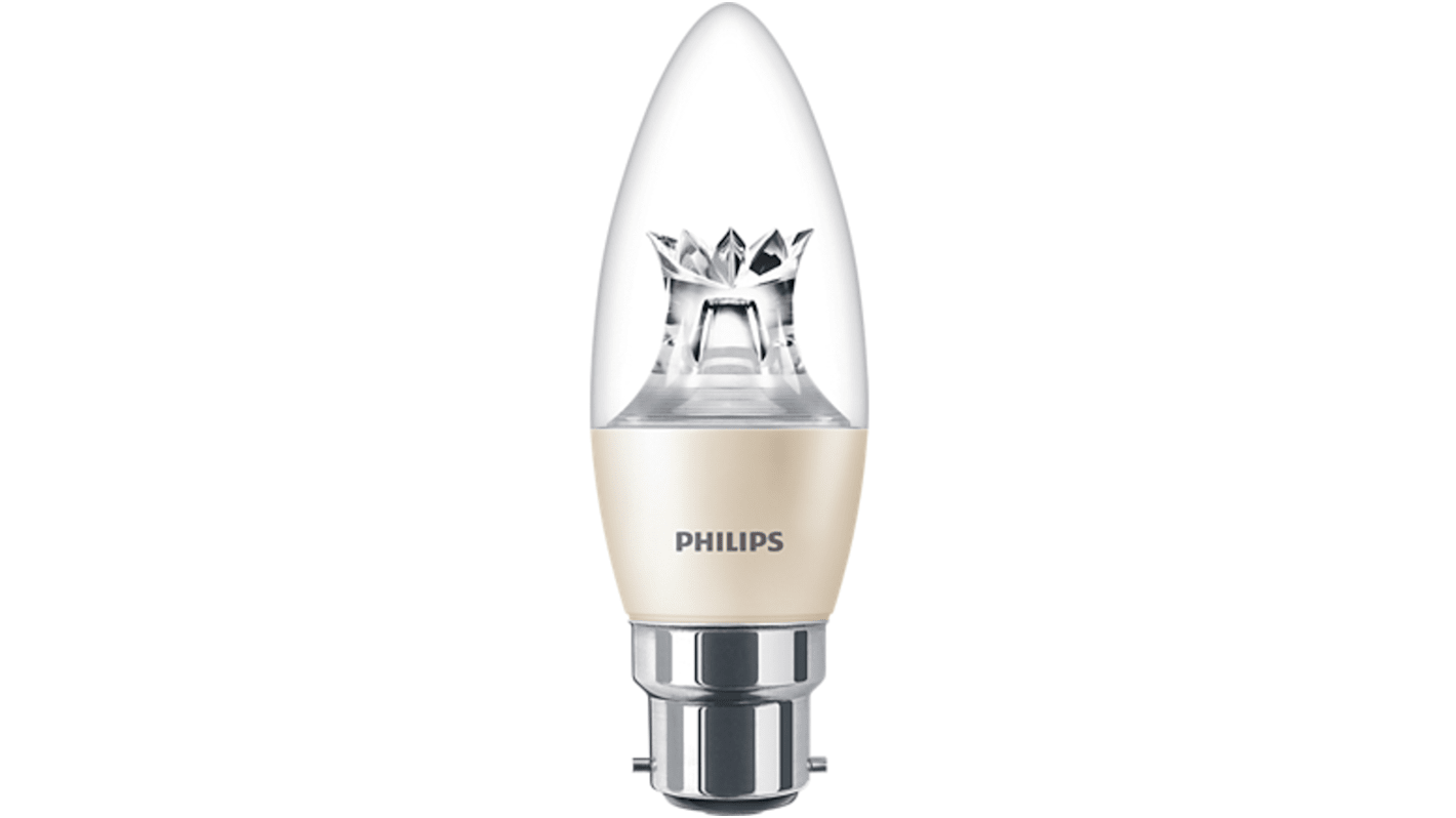 Philips MASTER B22 GLS LED Candle Bulb 5.5 W(40W), 2200 K, 2700 K, Warm Glow, B38 shape