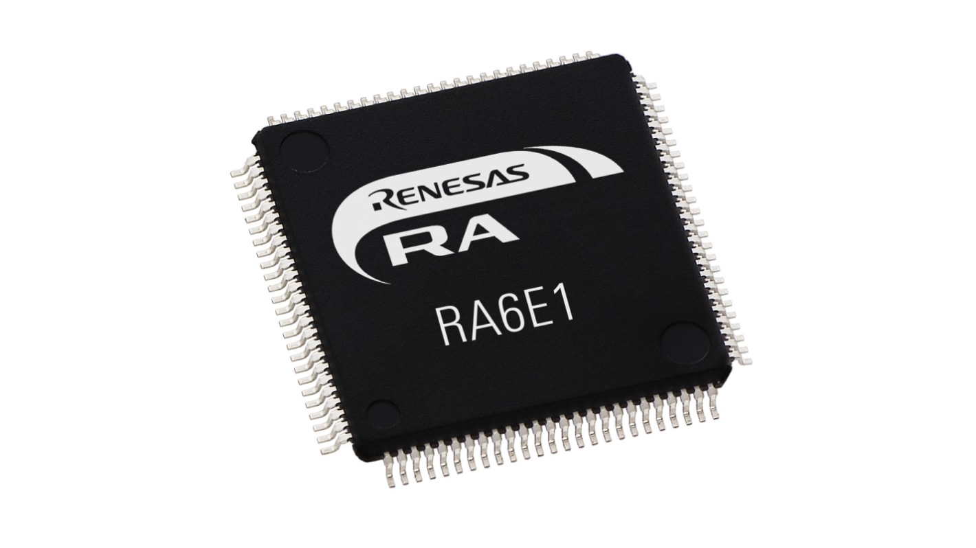 ルネサス エレクトロニクス RA6E1 マイコン, ARM Cortex M33コア, 200MHz, 1.024 MB, フラッシュ, 100-Pin LQFP