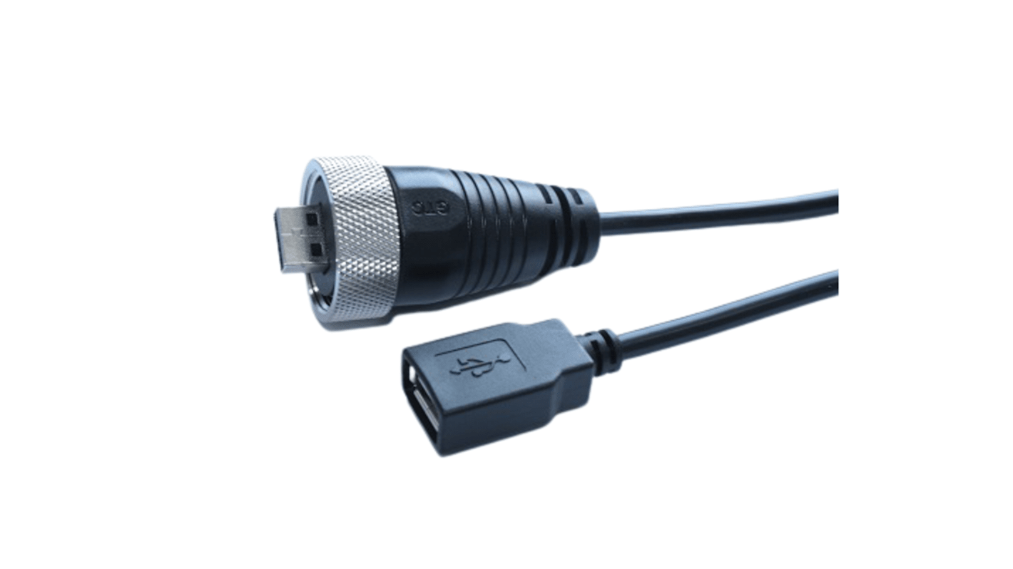 RS PRO USB 2.0, Male USB A to Female USB A, 2m