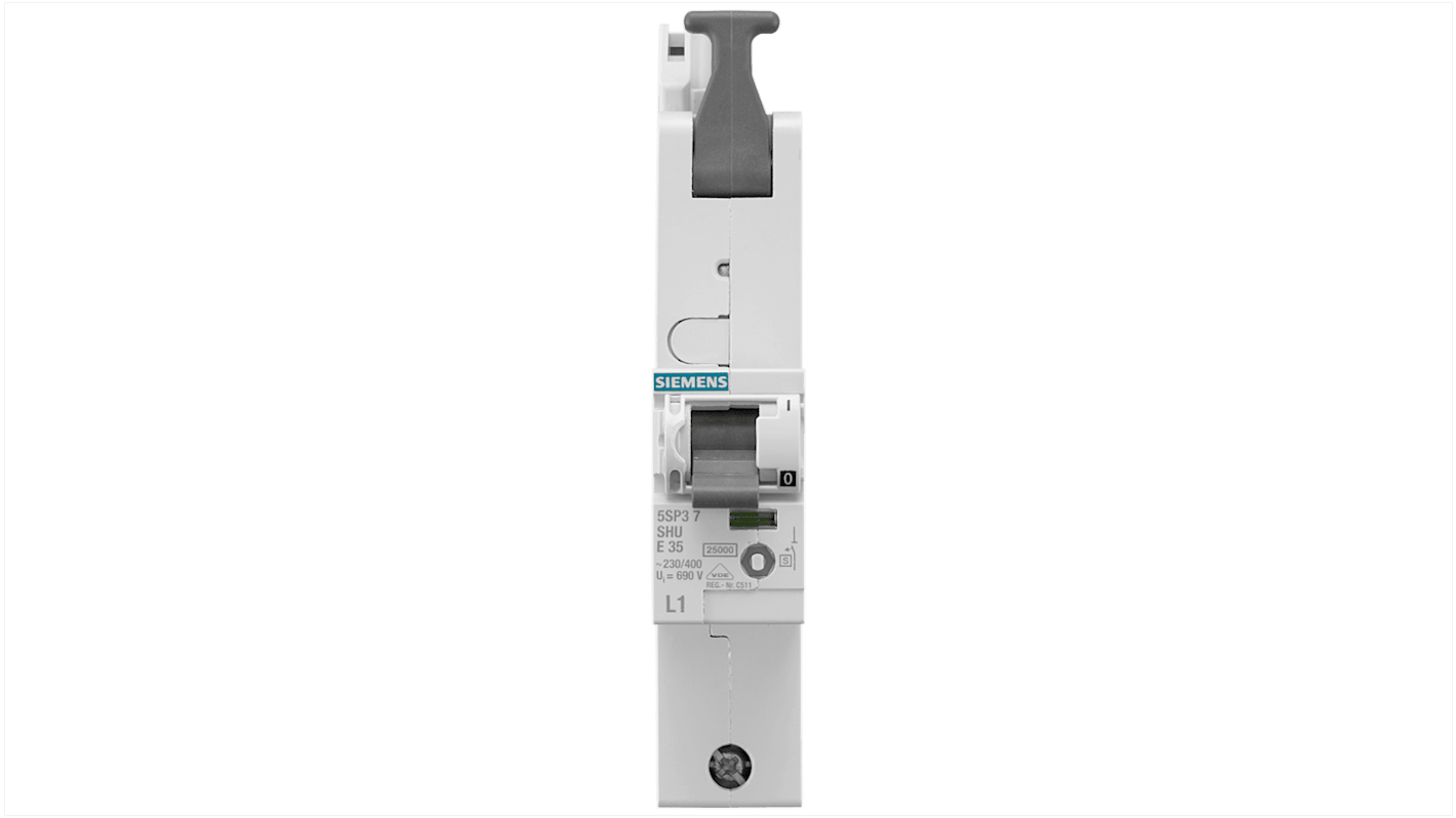 Interruptor automático 1P, 40A, Curva Tipo E 5SP3740-2KK01, SENTRON, Montaje en Carril DIN