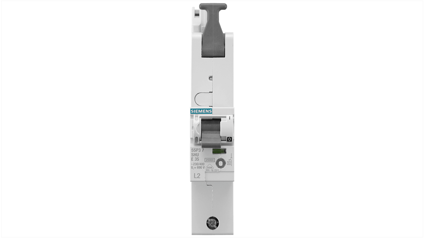 Interruptor automático 1P, 50A, Curva Tipo E 5SP3750-2KK02, SENTRON, Montaje en Carril DIN