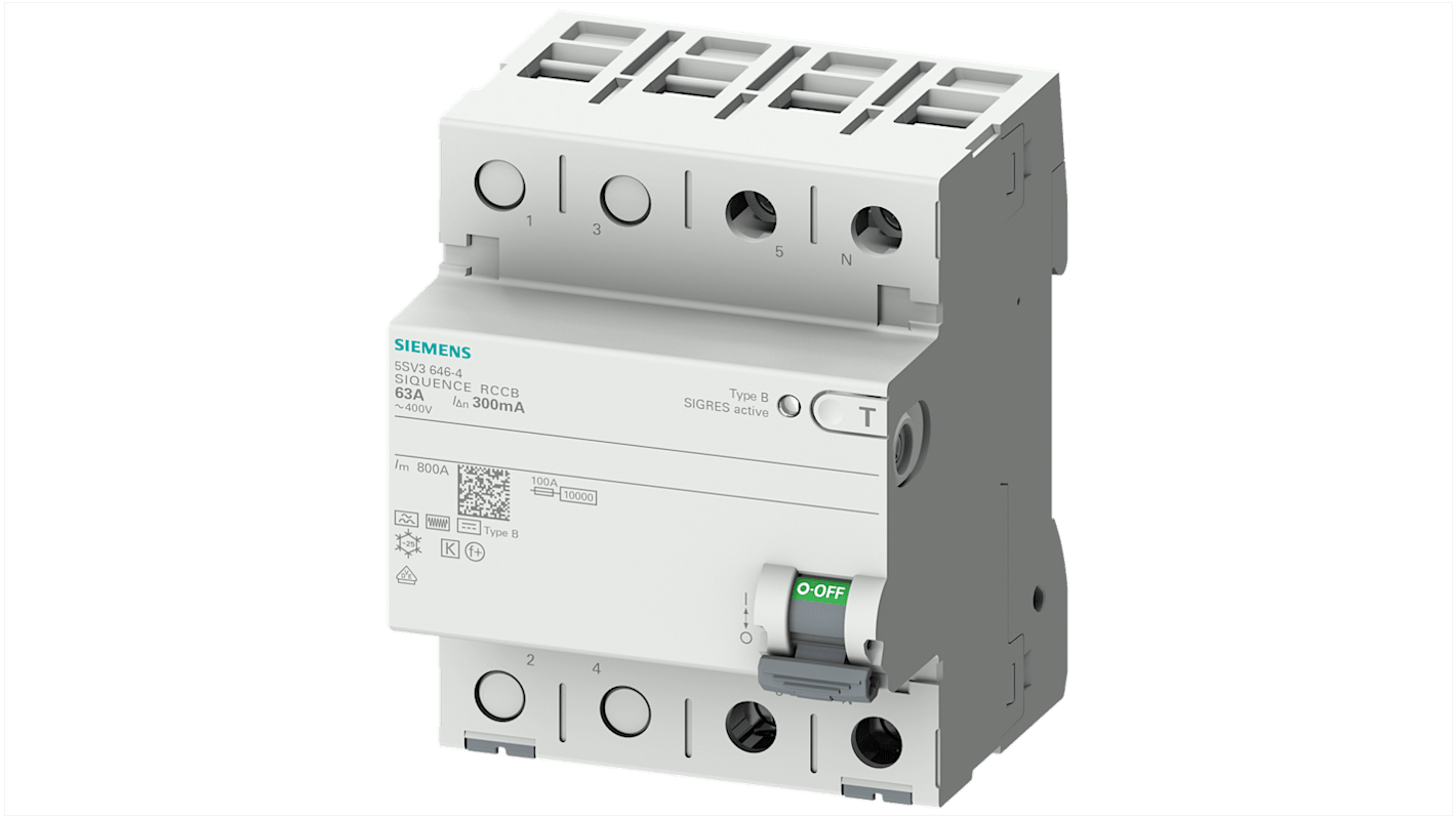 Siemens 5SV3322 RCCB, 25A, 2 Pole, 30mA, Type B, 230V ac