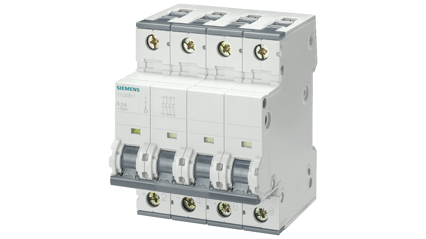 Siemens Fuse Switch Disconnector, 4 Pole, 63A Max Current