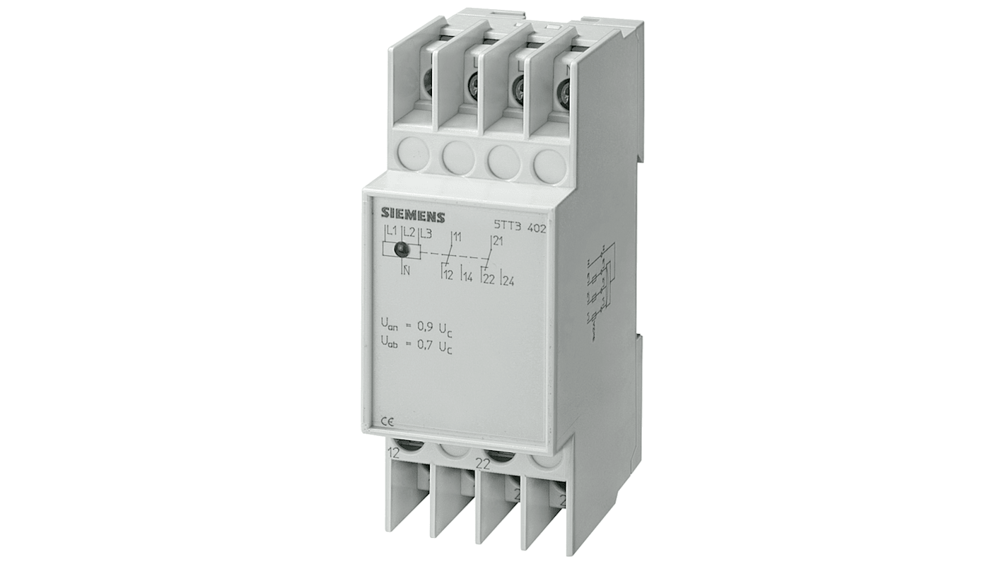 Siemens Voltage Monitoring Relay, 3 Phase, DPDT