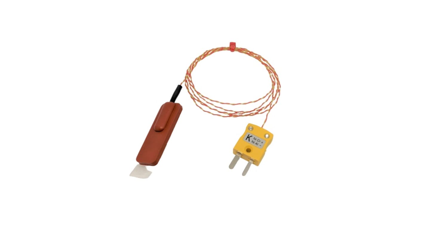 RS PRO Type K Rubber Patch Thermocouple 1m Length, 40 x 13 x 5mm Diameter, -50°C → +150°C