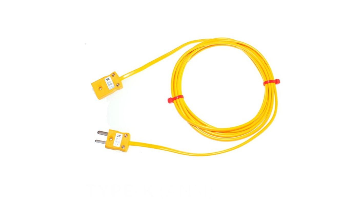 RS PRO Type K Thermocouple Cable/Wire Extension Lead, 3m, Unscreened, PVC Insulation, +105°C Max, 7/0.2mm
