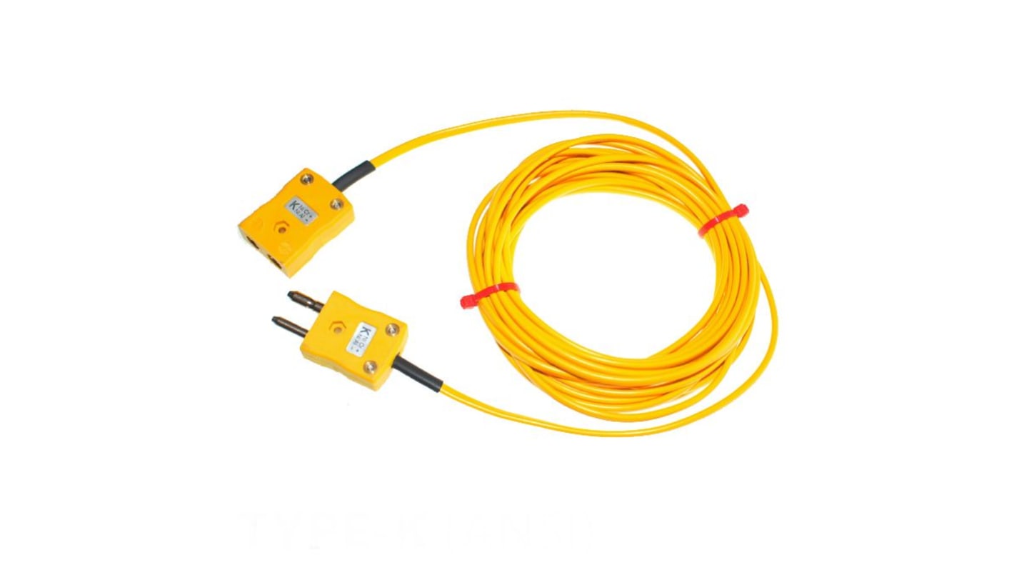 RS PRO Type K Thermocouple Cable/Wire Extension Lead, 3m, Unscreened, PVC Insulation, +105°C Max, 7/0.2mm