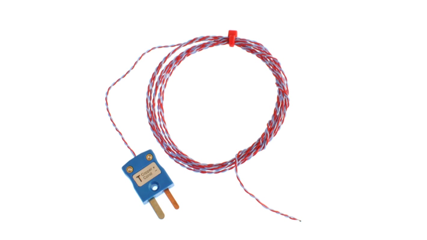 RS PRO Type T Exposed Junction Thermocouple 3m Length, 1/0.3mm Diameter, -75°C → +250°C