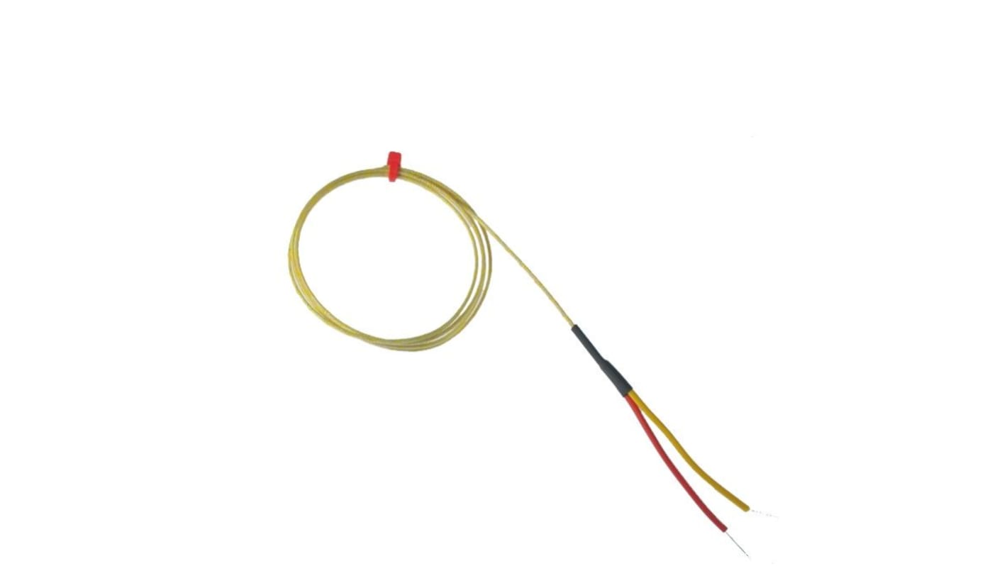RS PRO Type K Exposed Junction Thermocouple 3m Length, 1/0.3mm Diameter, -60°C → +350°C