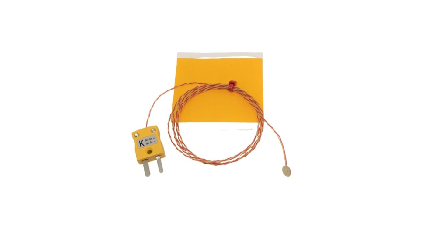 RS PRO Type K Copper Disc Thermocouple 1m Length, 6.35mm Diameter, 0°C → +200°C
