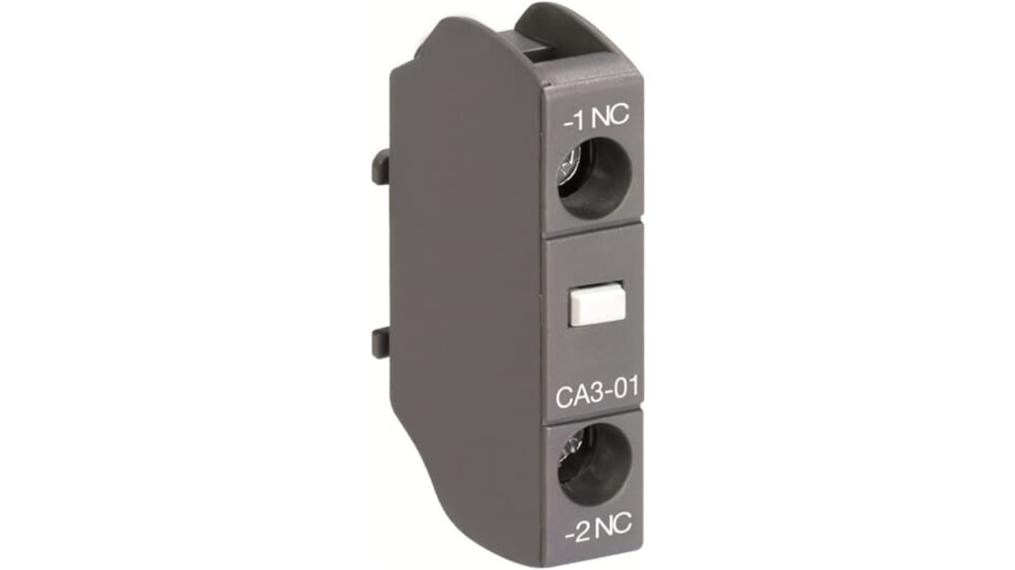 ABB Auxiliary Contact, 1 Contact, 1NC, Front Mount, AS CA3