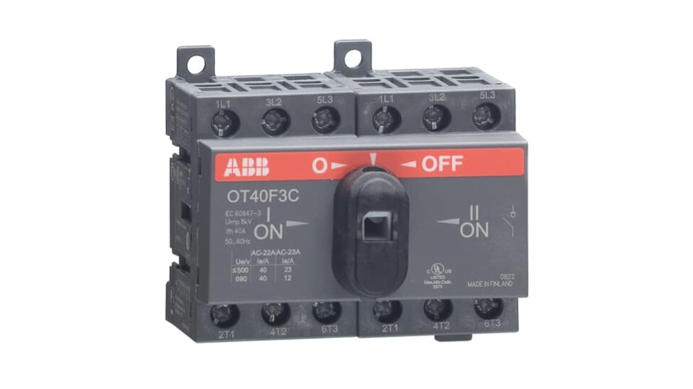 Inverseur de sources ABB OT, 3, 40A, 690V c.a.