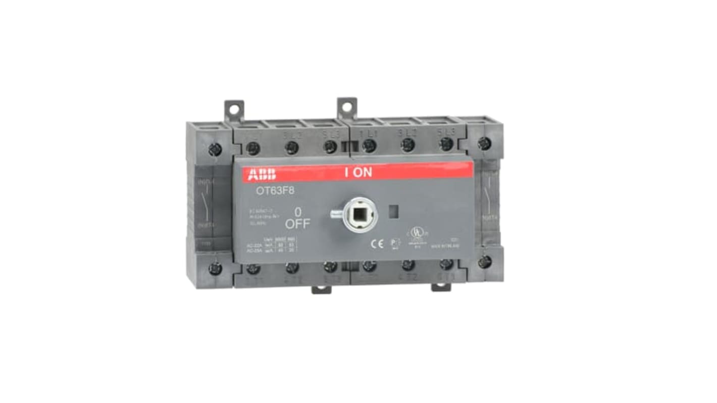 Sezionatore con interruttore ABB 1SCA105429R1001 OT80F8 serie OT, OT, 80A, Montaggio su base OT80F8, IP20