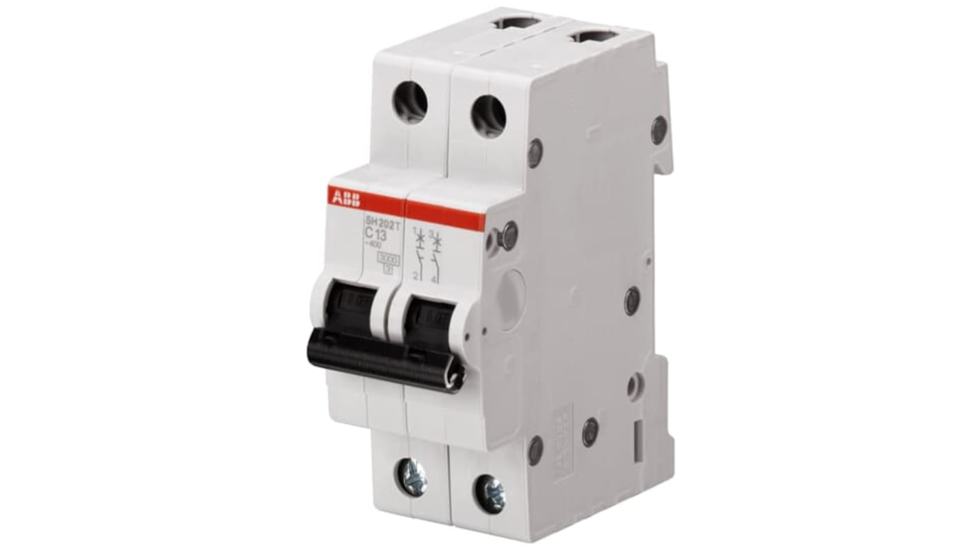 ABB Compact Home SH200T MCB, 2P, 6A Curve C