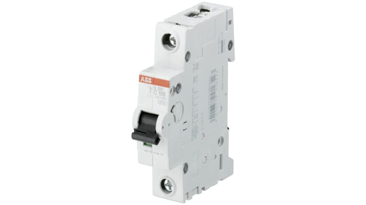 ABB System Pro M Compact S200 MCB, 1P, 80A Curve C, 440V AC, 60V DC, 6 kA Breaking Capacity