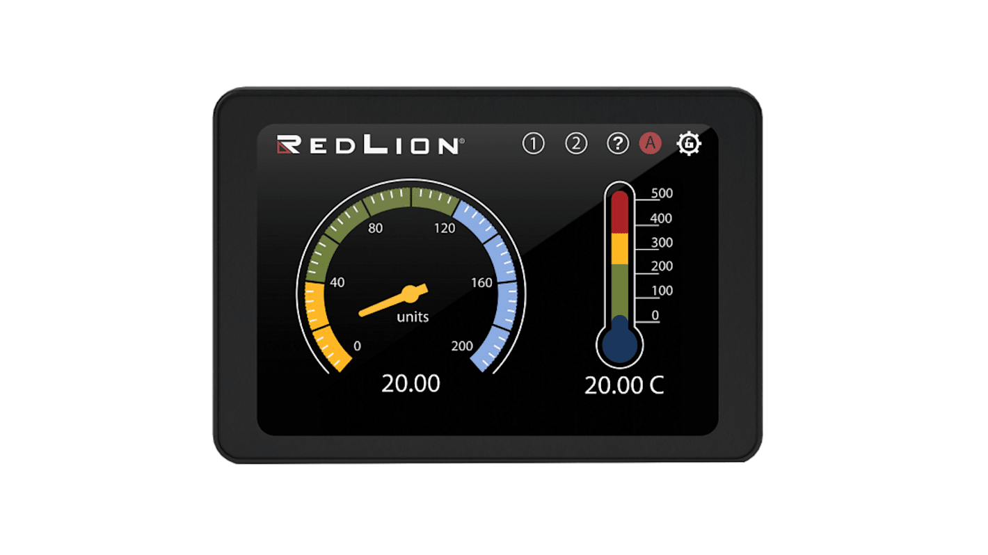 Red Lion PM-50 Color TFT-LCD 4.3" Touchscreen Digital Panel Multi-Function Meter for Analog Signal, 45mm x 96mm