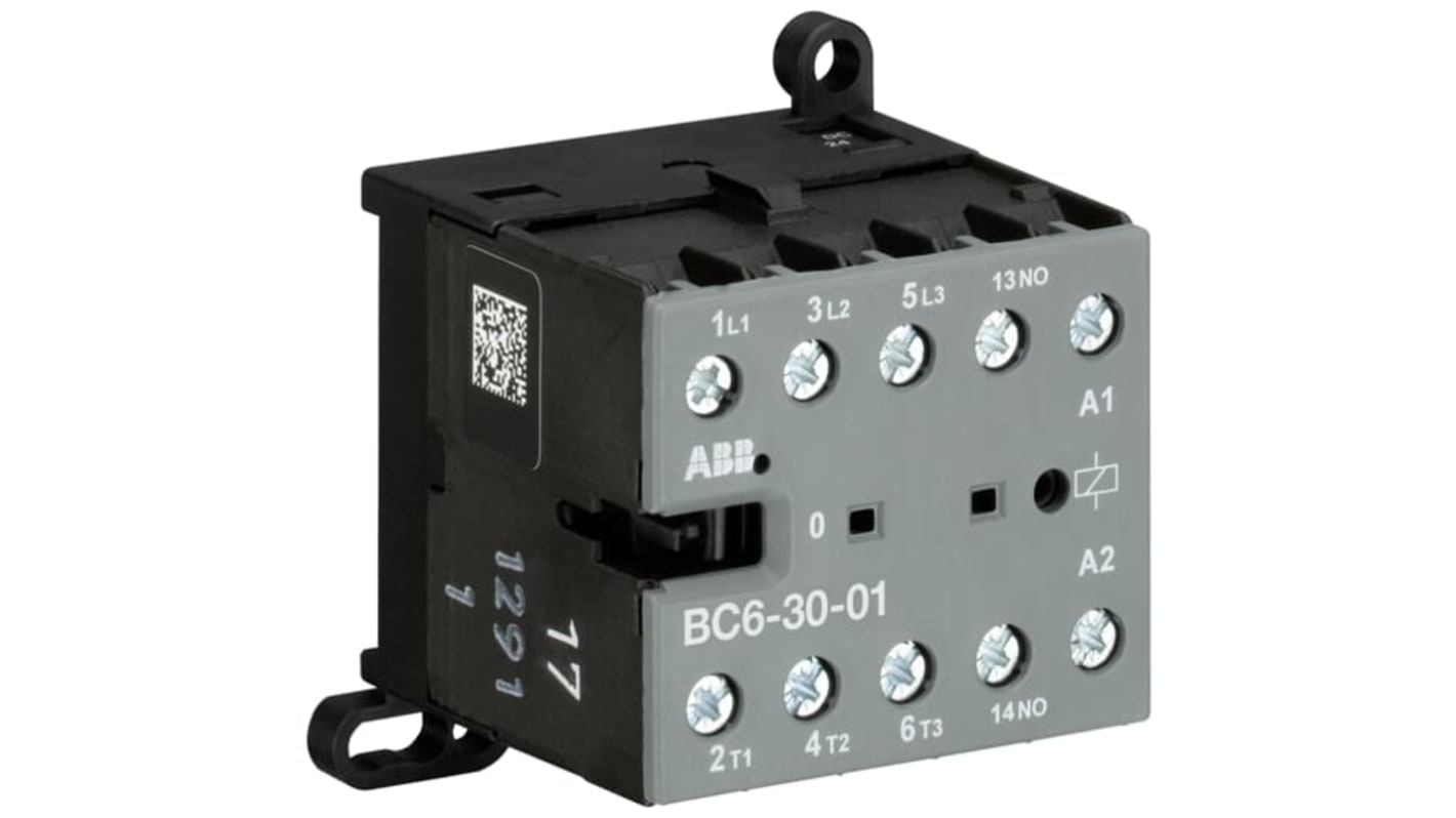 Contattore ABB, 3 poli, 3 NA, 20 A, 4 kW, bobina 24 V