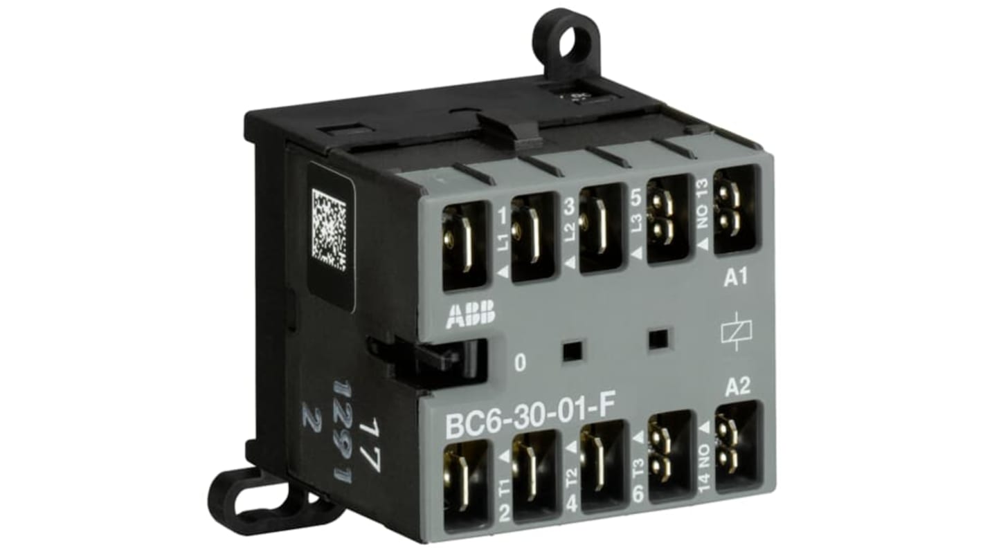 ABB BC6-30-01-F GJL Contactor, 24 V Coil, 3-Pole, 20 A, 4 kW, 3NO